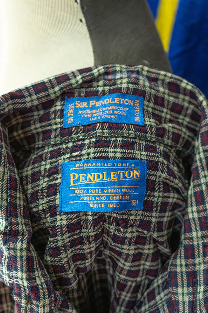 Camicia a quadri Pendleton Panna "M"