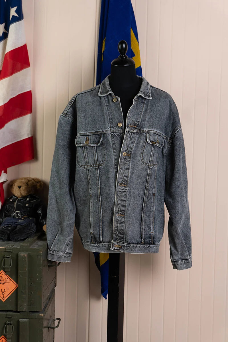 Giacchetto in Jeans Lee Riders grigio 1990 - XXL