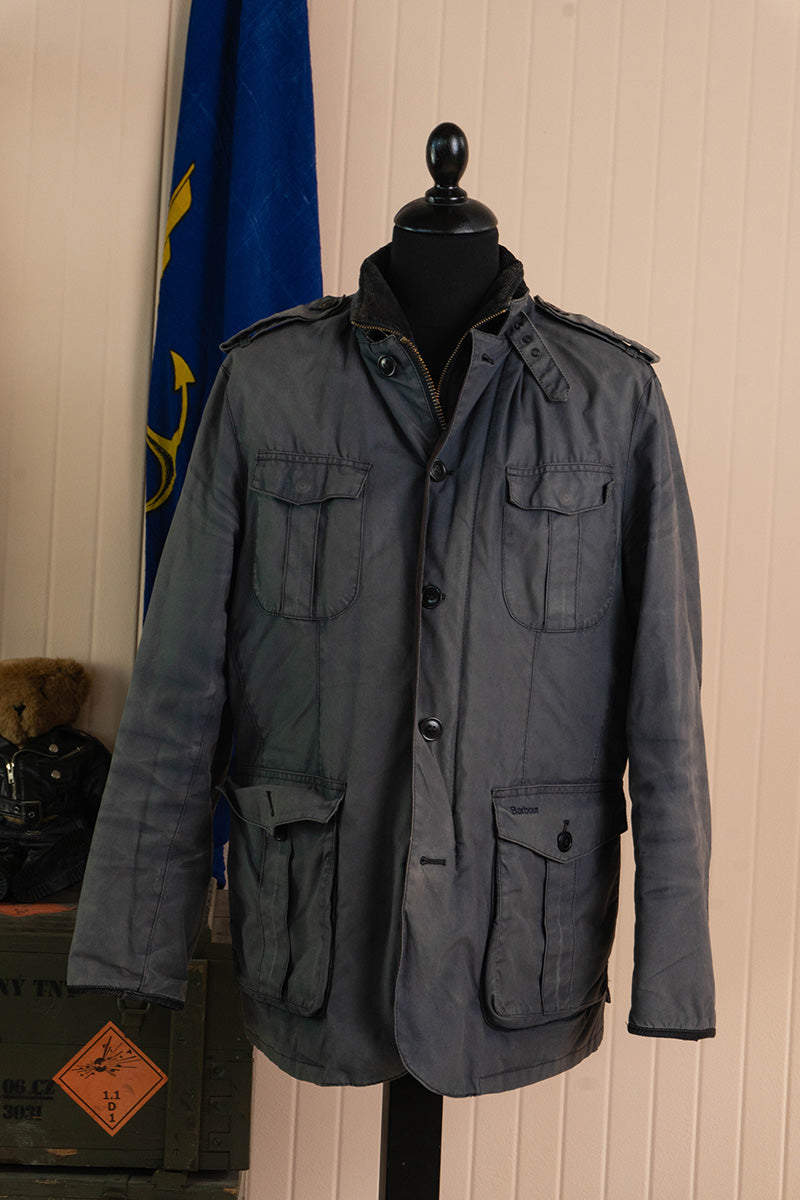 Barbour Dock Wax Jacket Blu Faded - L