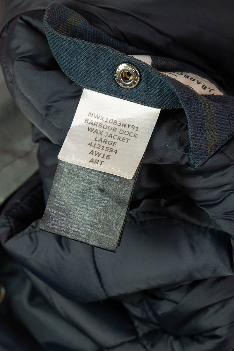 Barbour Dock Wax Jacket Blu Faded - L