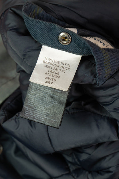 Barbour Dock Wax Jacket Blu Faded - L