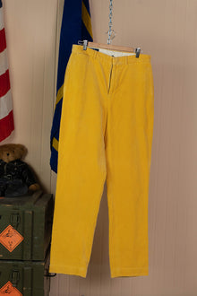 1990 Ralph Lauren Pantaloni in Velluto a coste Giallo -W 33 L 34