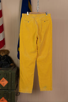 1990 Ralph Lauren Pantaloni in Velluto a coste Giallo -W 33 L 34