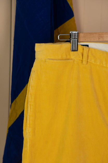 1990 Ralph Lauren Pantaloni in Velluto a coste Giallo -W 33 L 34