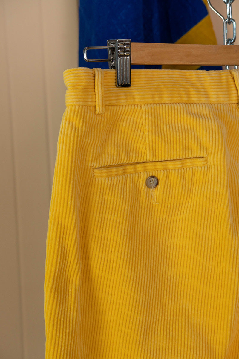 1990 Ralph Lauren Pantaloni in Velluto a coste Giallo -W 33 L 34