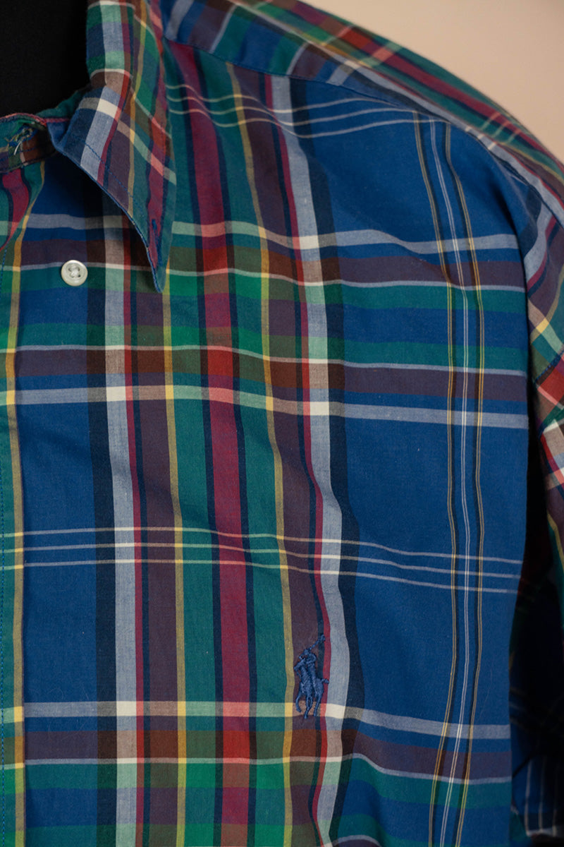 1990 Camicia Ralph Lauren A scacchi blu - L