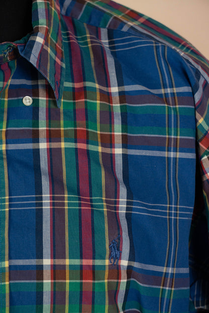 1990 Camicia Ralph Lauren A scacchi blu - L