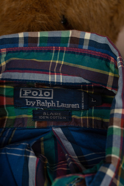 1990 Camicia Ralph Lauren A scacchi blu - L