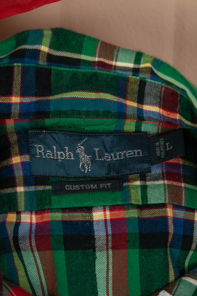 1990 Camicia Ralph Lauren a scacchi verdi - L