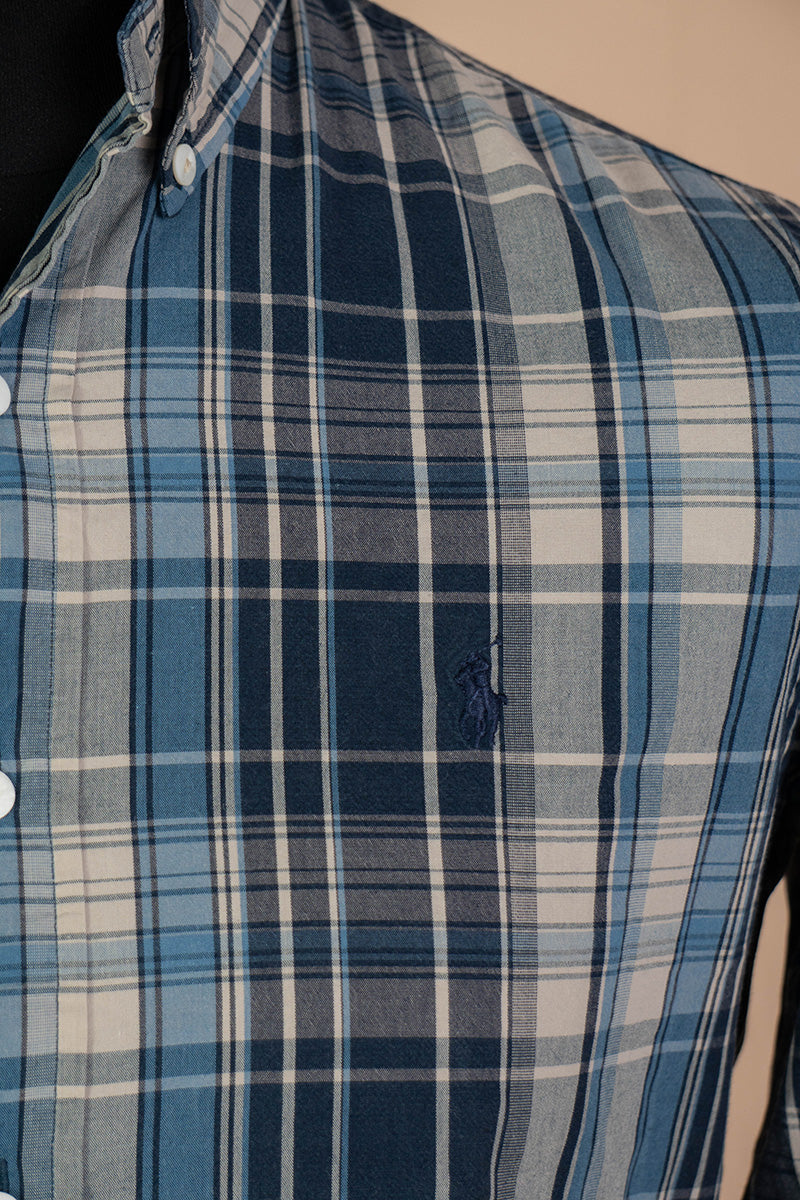 1990 Camicia Ralph Lauren a scacchi blu - S