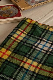 Coperta vintage a scacchi verde