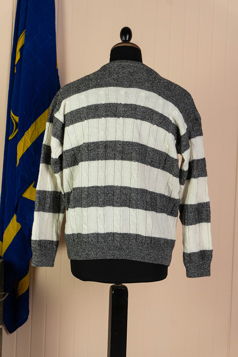 1990 Maglione a Trecce Lacoste A righe - L