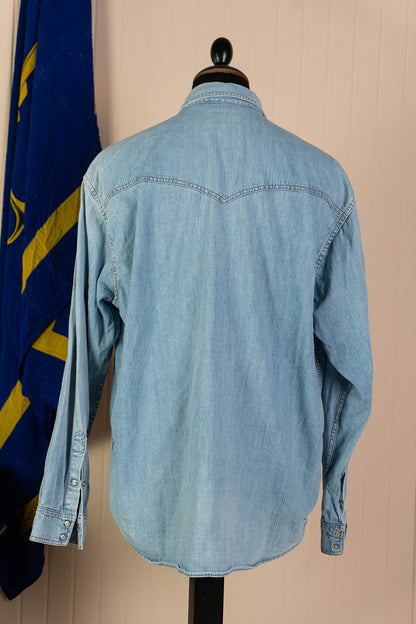 1980 Camicia Texana Denim Chiara Wrangler - XL