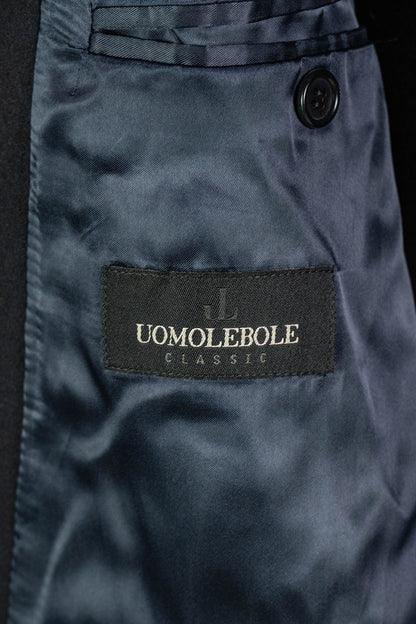 Cappotto Lungo Nero Lana di Piacenza - IT 54