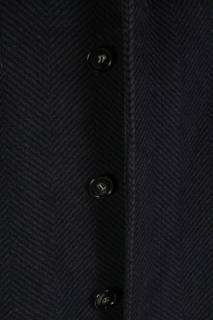 Cappotto Spinato Lungo Blu in Lana- IT 50