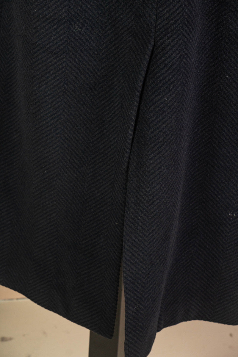 Cappotto Spinato Lungo Blu in Lana- IT 50