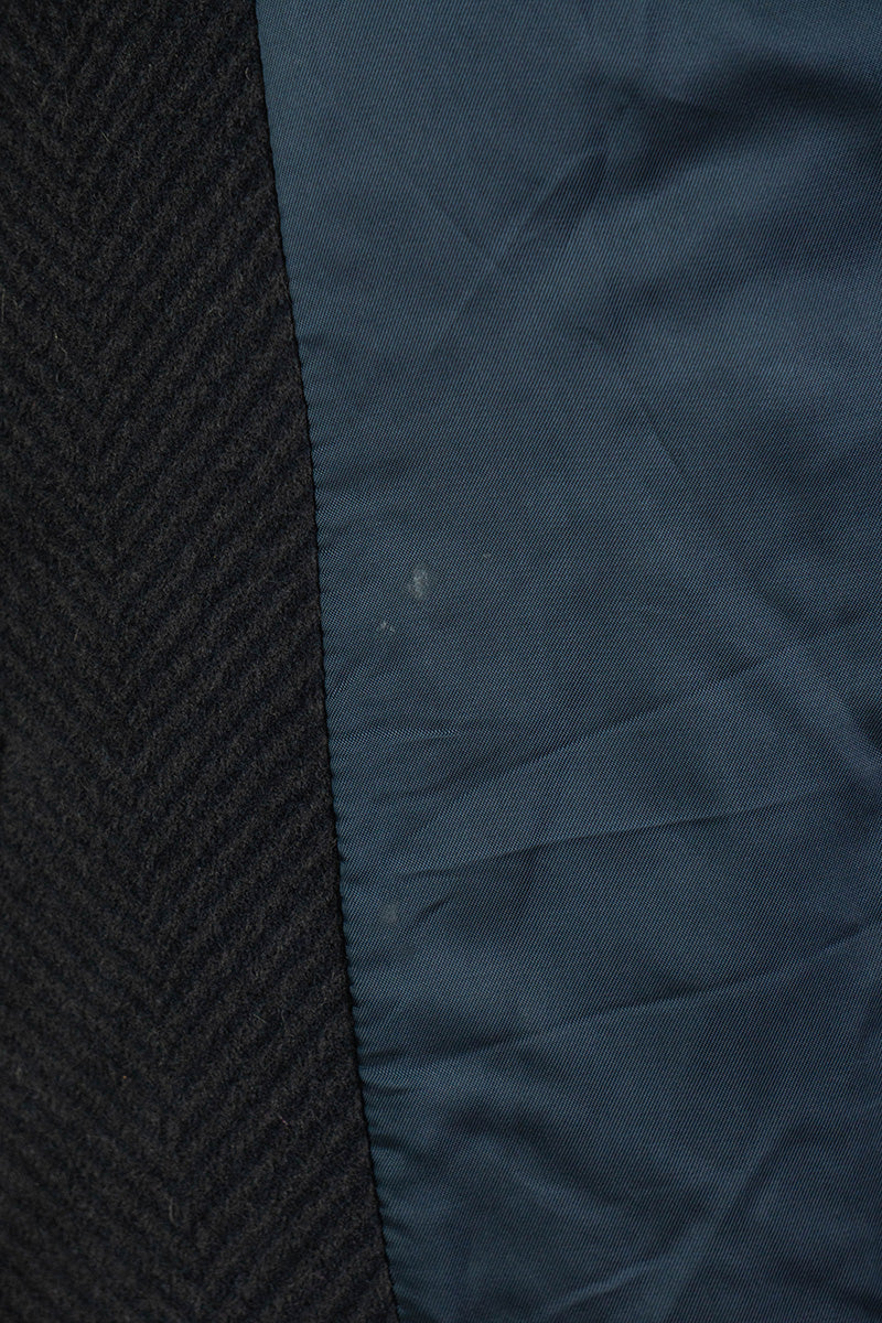 Cappotto Spinato Lungo Blu in Lana- IT 50