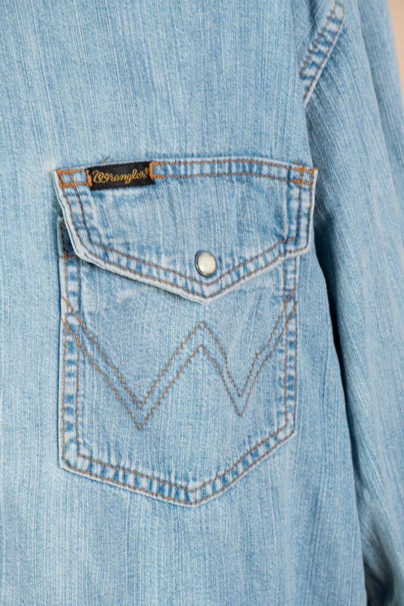 1980 Camicia Texana Denim Chiara Wrangler - XL