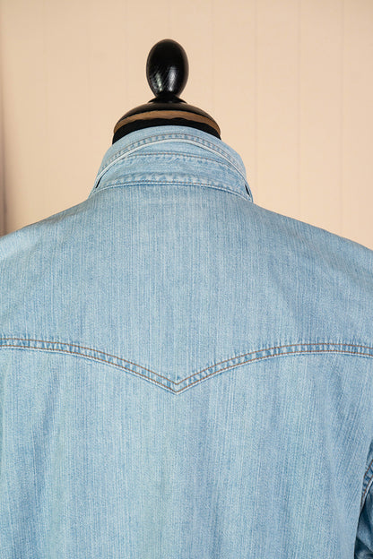 1980 Camicia Texana Denim Chiara Wrangler - XL