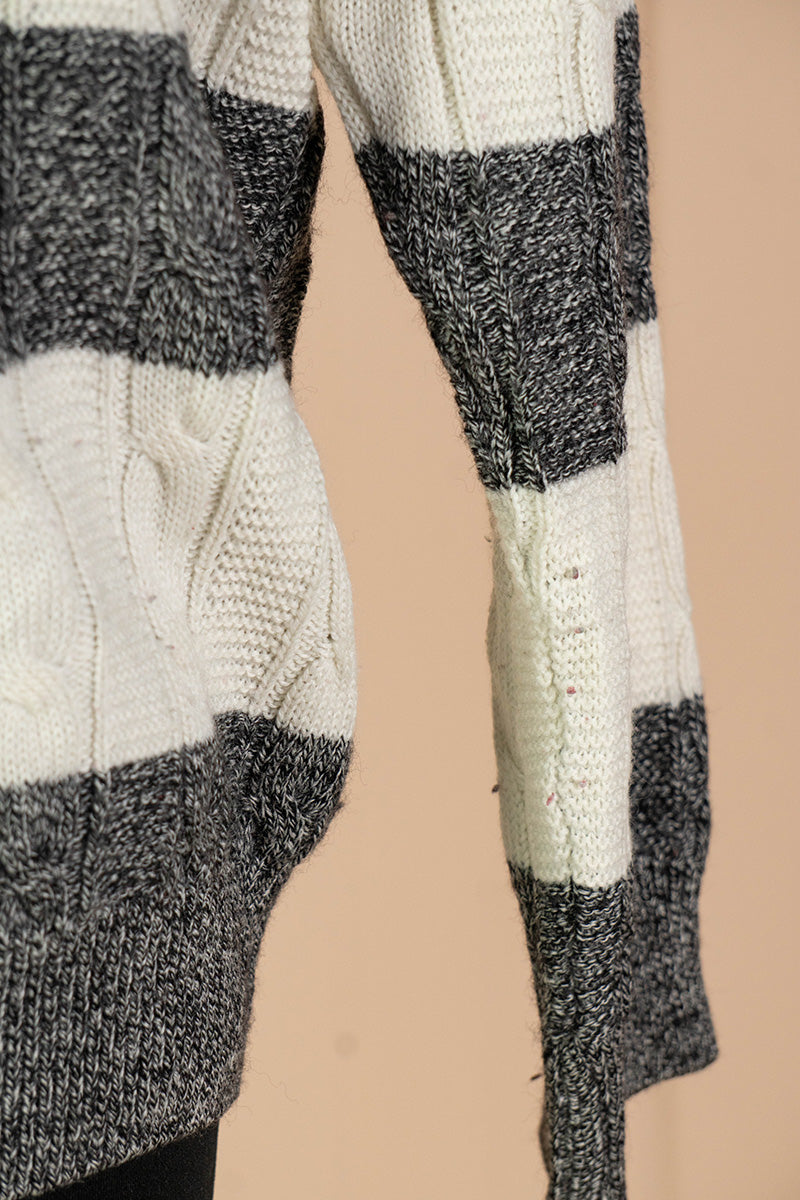 1990 Maglione a Trecce Lacoste A righe - L