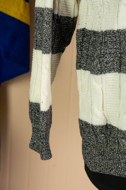 1990 Maglione a Trecce Lacoste A righe - L