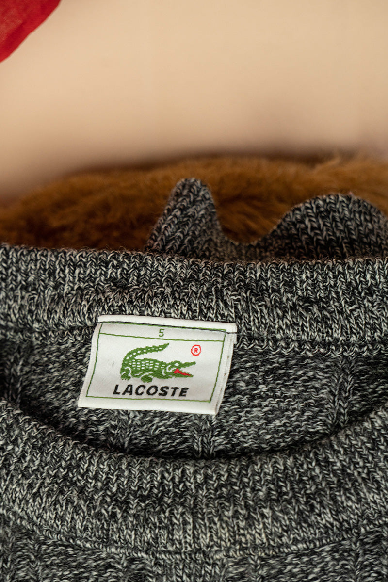 1990 Maglione a Trecce Lacoste A righe - L