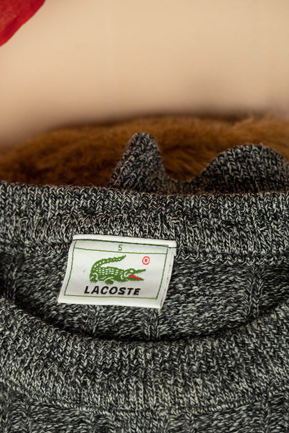 1990 Maglione a Trecce Lacoste A righe - L