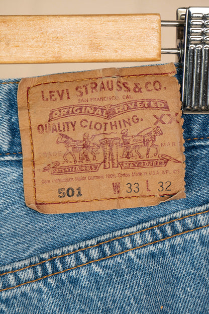 Levi's 501 Made in Usa Indaco Medio - W 33 L 32