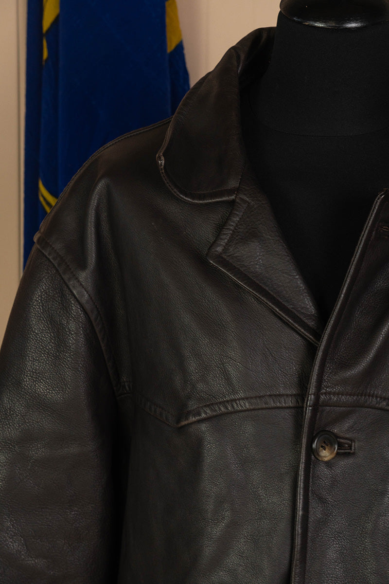 1990 Giacca in Pelle Marrone Chevignon "XXL"