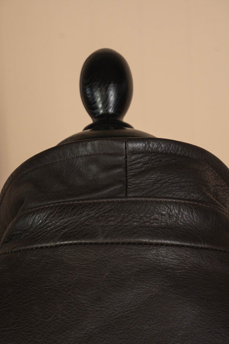 1990 Giacca in Pelle Marrone Chevignon "XXL"