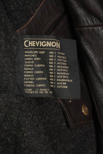 1990 Giacca in Pelle Marrone Chevignon "XXL"