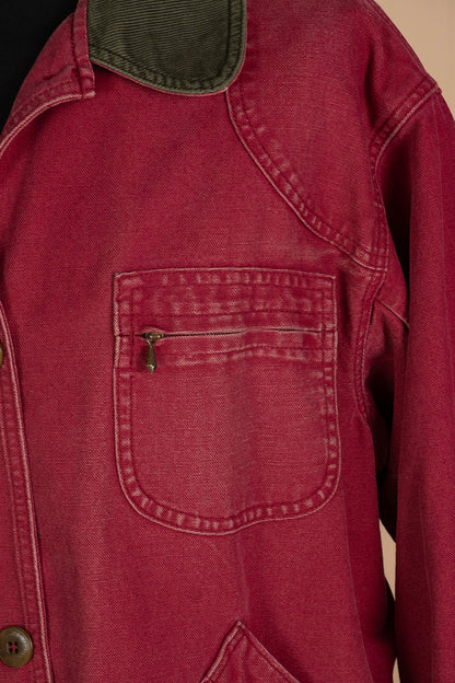 1990 Giacca da Caccia Vintage L.L Bean Crimson Red "3XL"
