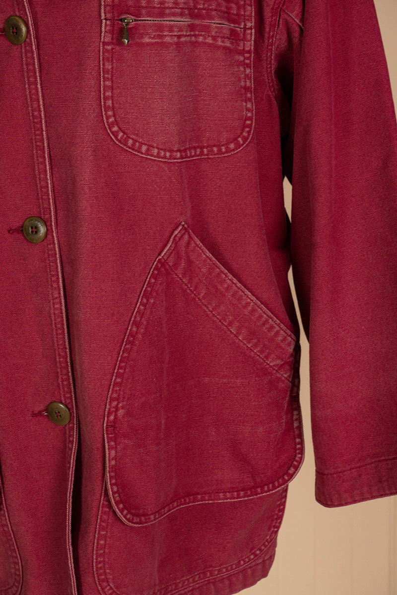 1990 Giacca da Caccia Vintage L.L Bean Crimson Red "3XL"