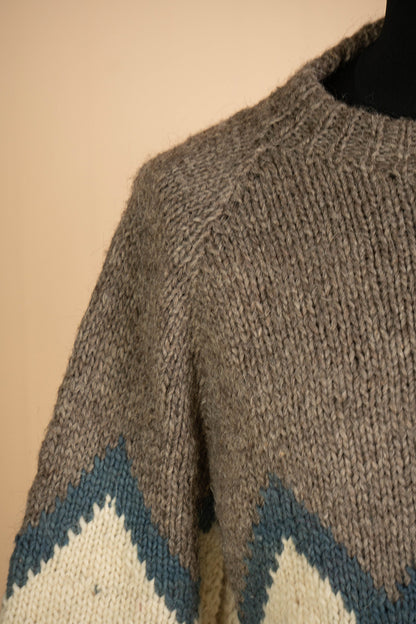 1980 Maglione Fisherman Norvegese Hand Made "XL"