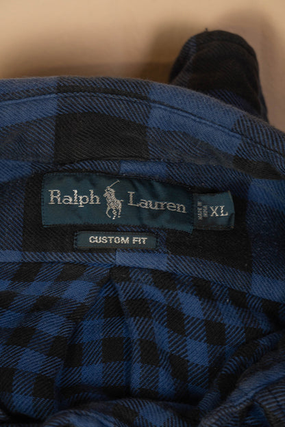 Camicia Polo Ralph Lauren vintage 1990 scacchi "XL"