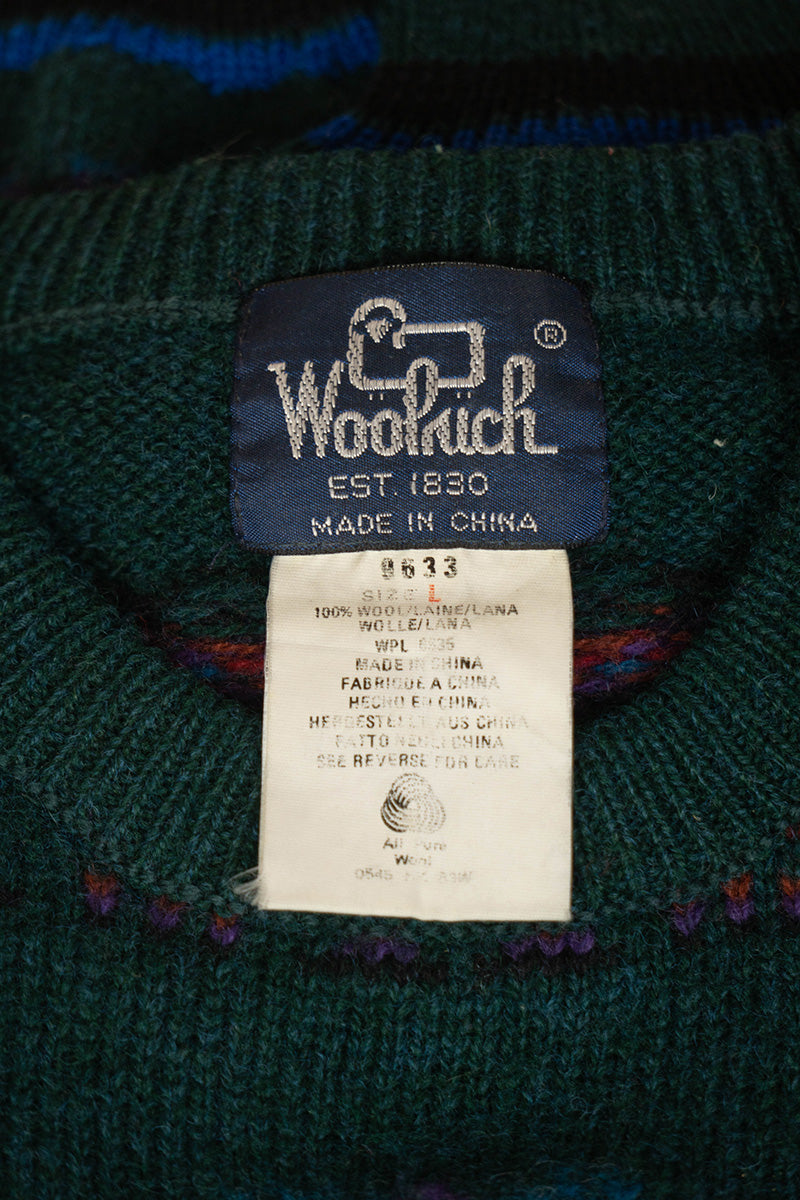 1980 Maglione Woolrich Intarsiato Vintage "L"