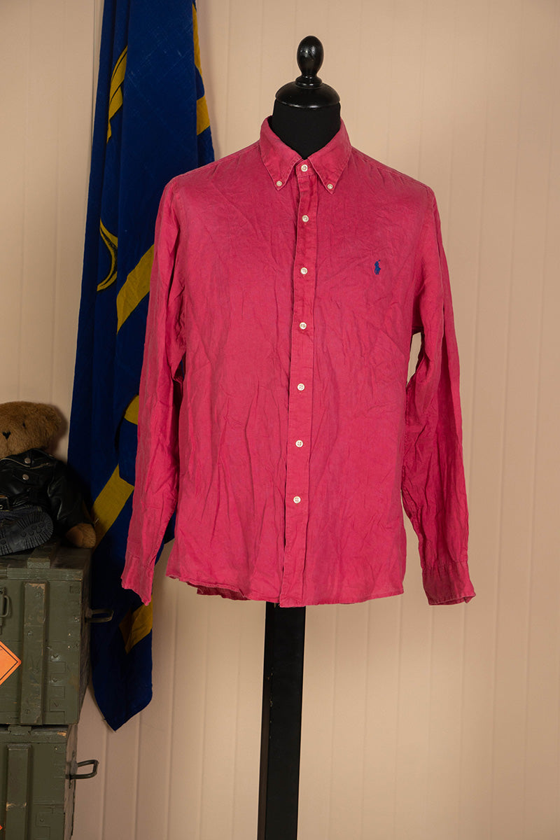 Camicia Ralph Lauren in Lino Rosa "L"