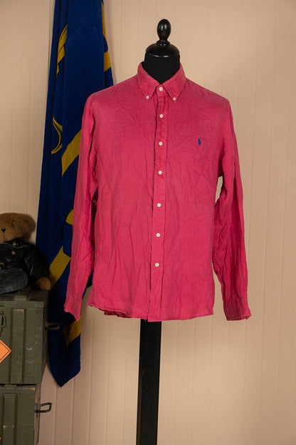 Camicia Ralph Lauren in Lino Rosa "L"