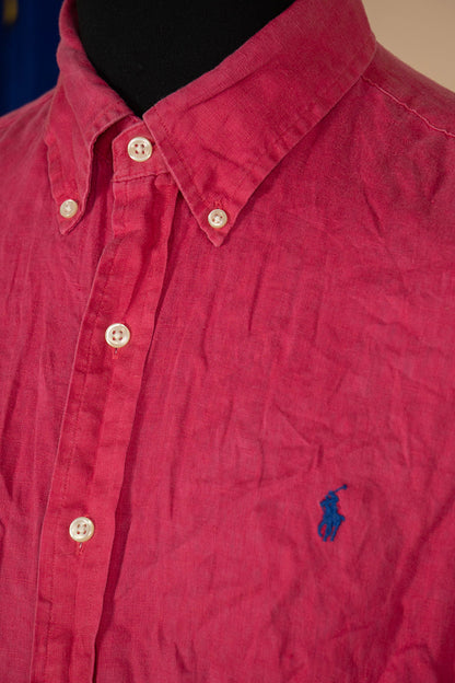 Camicia Ralph Lauren in Lino Rosa "L"