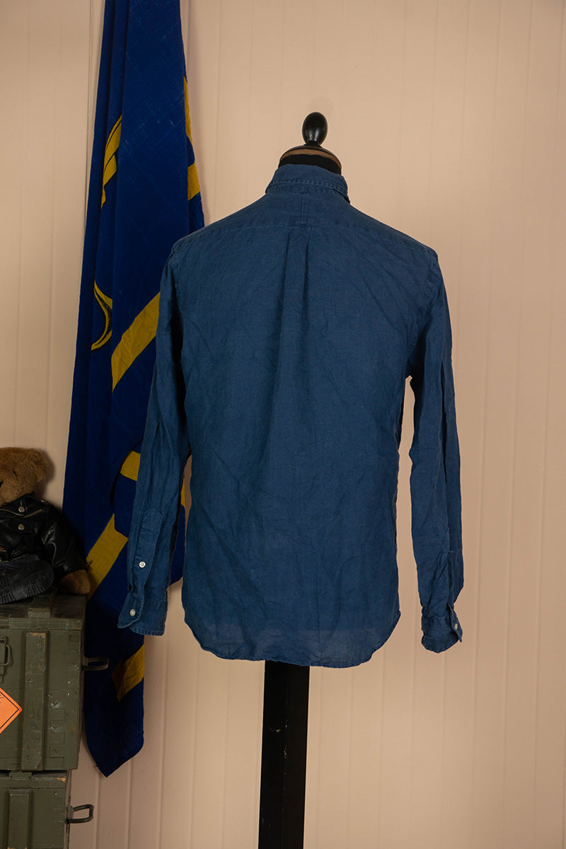 2000 Camicia Ralph Lauren Lino Blu "M"