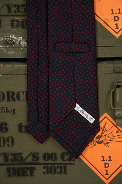 Cravatta E.Marinella Blu Scuro Fiori