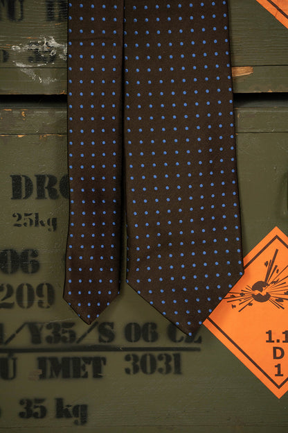 Cravatta E.Marinella Marrone Punti