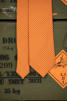 Cravatta E.Marinella Marrone Arancione Geometrica