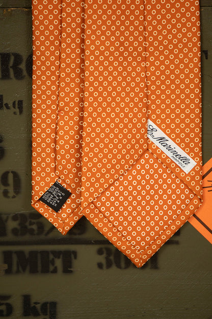 Cravatta E.Marinella Marrone Arancione Geometrica