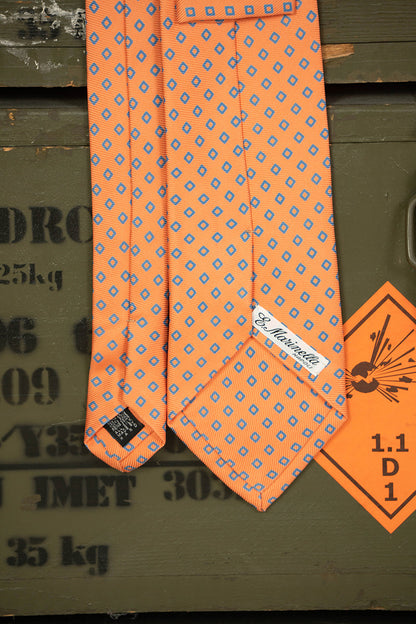 Cravatta E.Marinella Arancione Quadrati