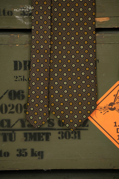 Cravatta E.Marinella Marrone Geometrica