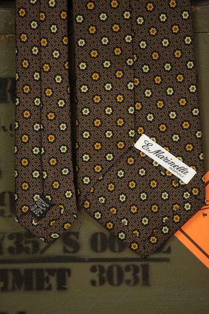 Cravatta E.Marinella Marrone Geometrica