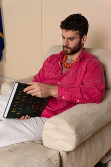 Camicia Ralph Lauren in Lino Rosa "L"