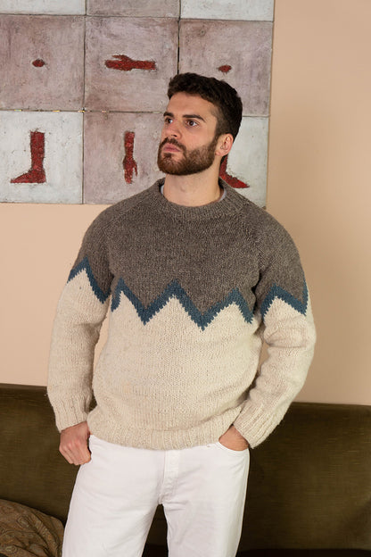 1980 Maglione Fisherman Norvegese Hand Made "XL"