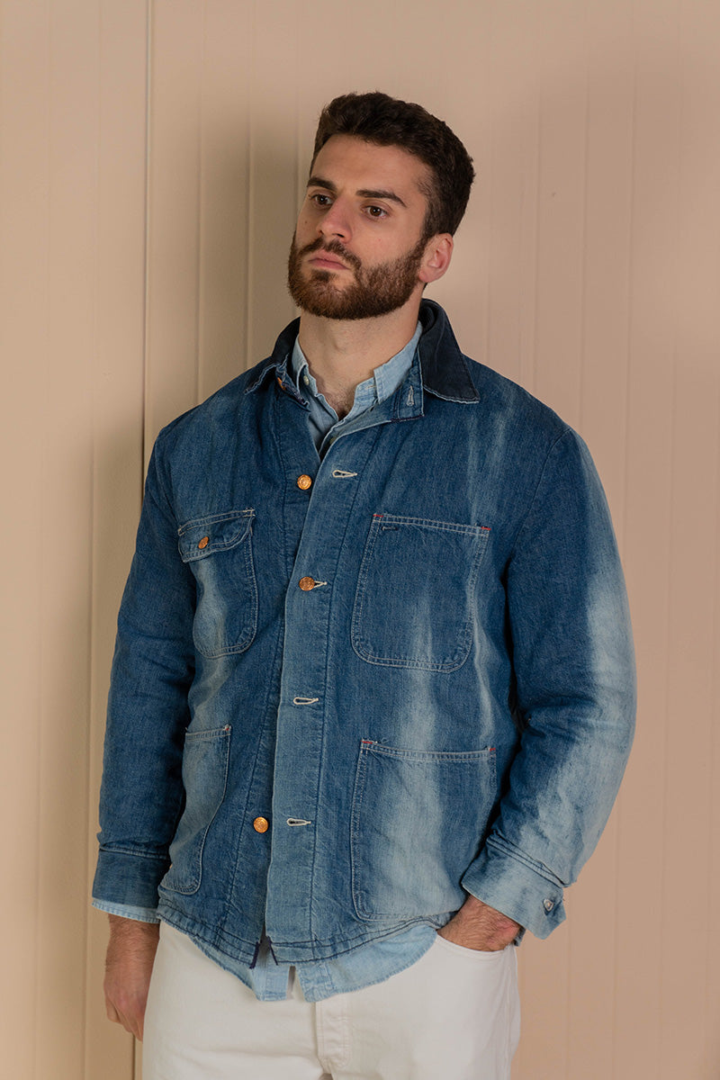 1970 Giacca da Lavoro USA Big Ben Wrangler Faded "XL"